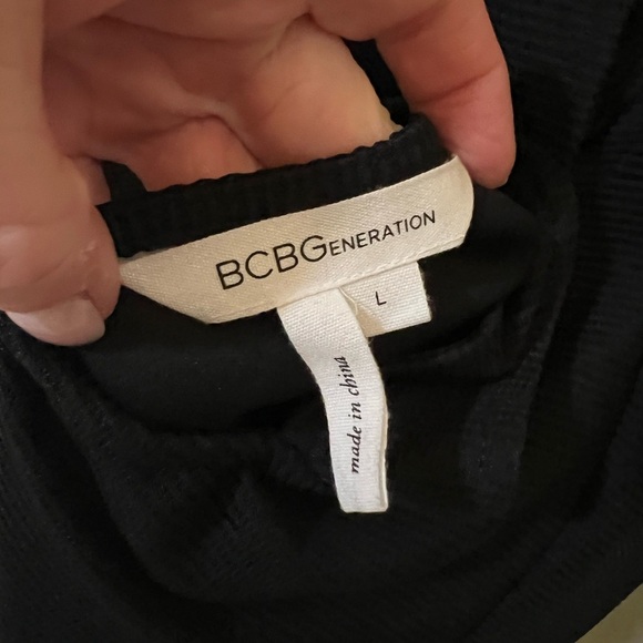 BCBGeneration little black dress open cut back size large overlay sheer - Picture 4 of 5